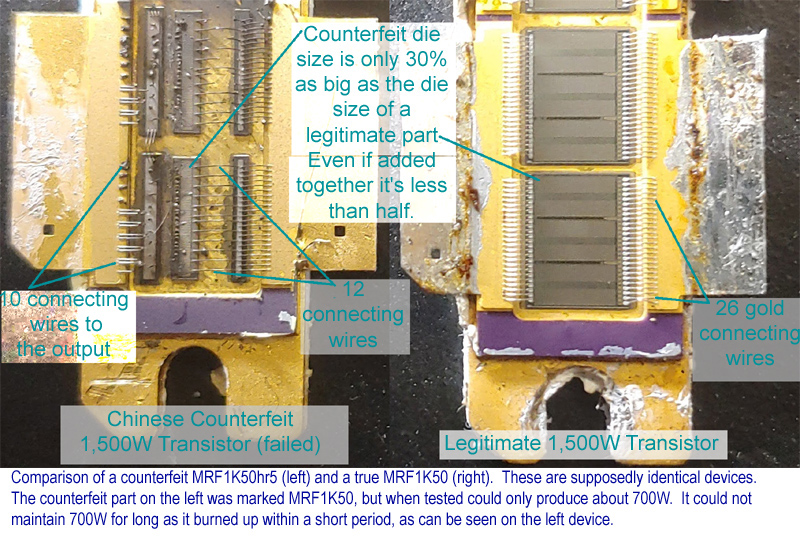 Comparison of real MRF1K50hr5 vs conterfeit
MRF1K50