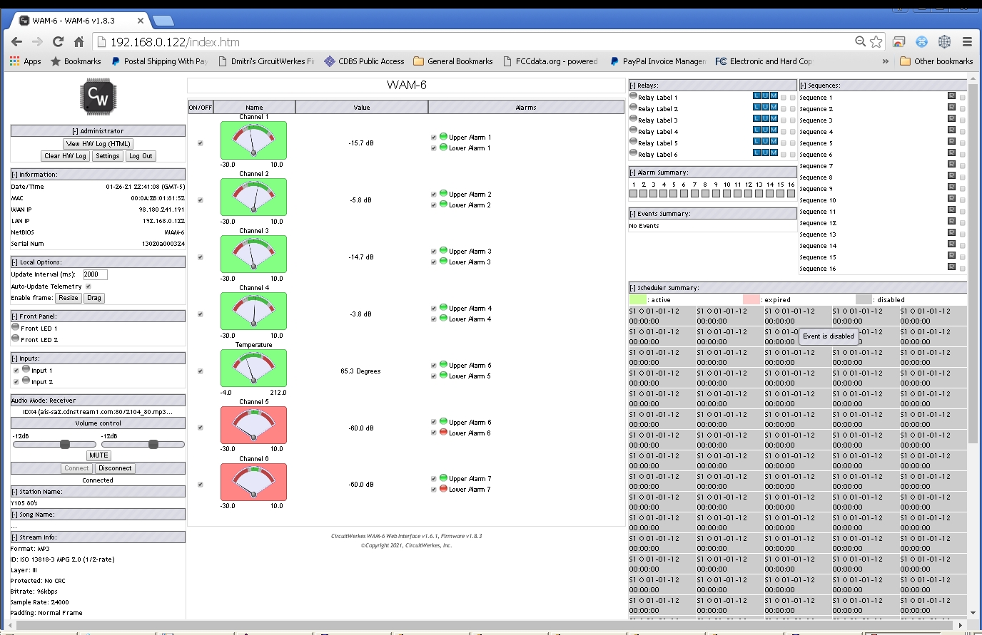 WAM-2 with two silent channels